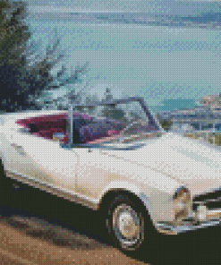 Classic White Mercedes Roadster Diamond Painting