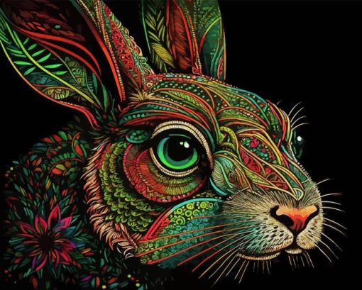 Colorful Mandala Rabbit Diamond Painting