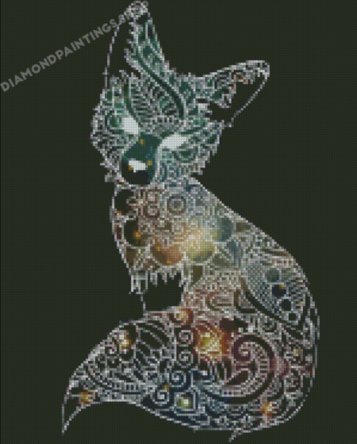 Space Mandala Fox Diamond Painting