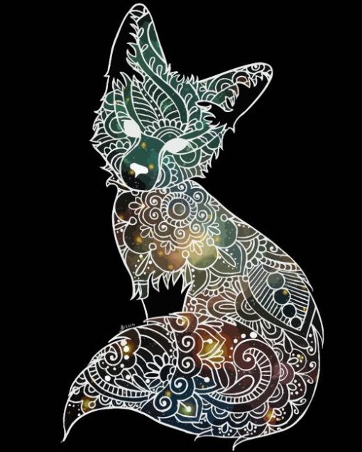 Space Mandala Fox Diamond Painting