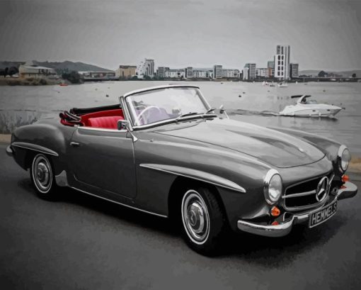 Vintage Grey Mercedes Roadster Diamond Painting