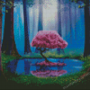 Forest Pink Tree Diamond Painting