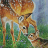 Cute Rabbit And Deer Diamond Painting