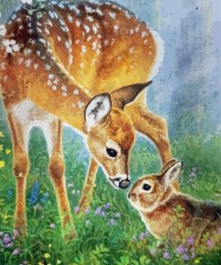 Cute Rabbit And Deer Diamond Painting