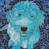 Blue mosaic dog Diamond Dotz