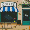 Cafe store front illustration Diamond Paintings