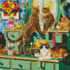 Cat Looking In The Mirror Diamond Paintings