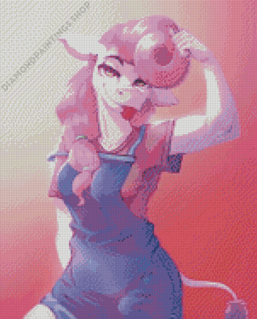 Cow woman With Purple hair Diamond Dotz