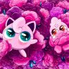 Jigglypuff With Flowers Diamond With Numbers