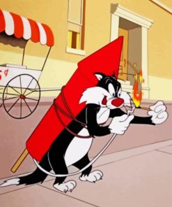 Sylvester the cat Diamond With Numbers