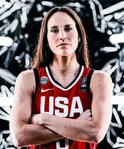 Woman Basketballer Team USA Diamond With Numbers