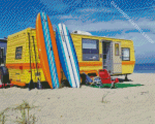 camper on the beach Diamond Dotz