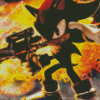 shadow The Hedgehog With Gun Diamond With Numbers
