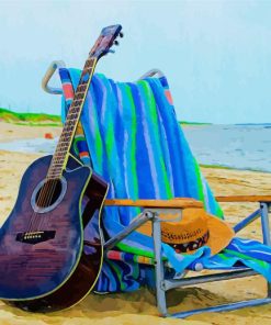 Beach Chair And Guitar Diamond By Numbers