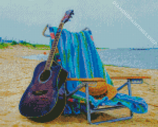 Beach Chair And Guitar Diamond By Numbers