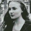 Black and White Sophie Turner Diamond By Numbers