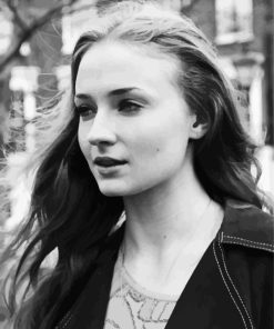 Black and White Sophie Turner Diamond By Numbers