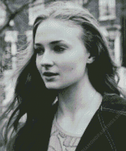 Black and White Sophie Turner Diamond By Numbers