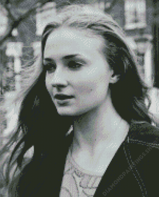 Black and White Sophie Turner Diamond By Numbers