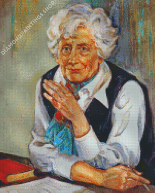 Classy Old Woman Art Diamond Dotz