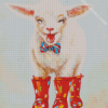 Cute Lamb And Rain boots Diamond Dotz