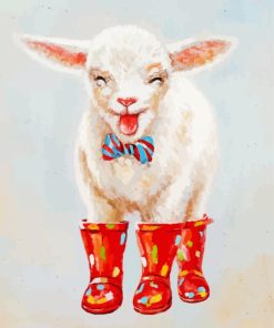 Cute Lamb And Rain boots Diamond Dotz