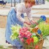 Flower Seller by Louis Marie De Schryver Diamond Paintings