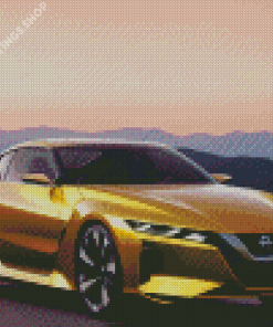 Gold Nissan s15 car Diamond By Numbers