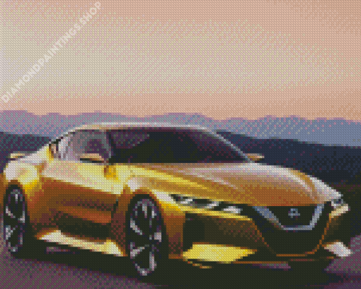 Gold Nissan s15 car Diamond By Numbers