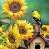 Goldfinch and Sunflowers Diamond Dotz