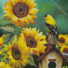 Goldfinch and Sunflowers Diamond Dotz