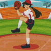 Illustration Girl Softball Diamond Dotz