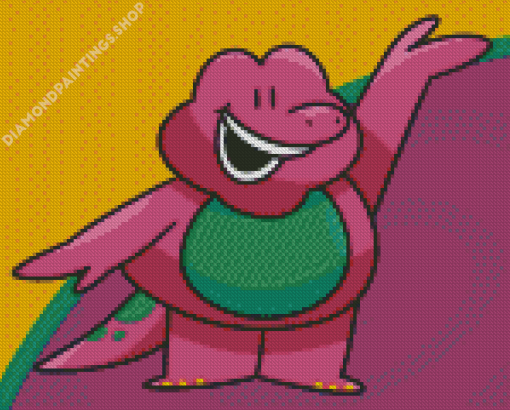 Illustration barney the dinosaur Diamond Paintings