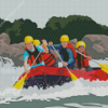 Illustration rafting adventure Diamond By Numbers