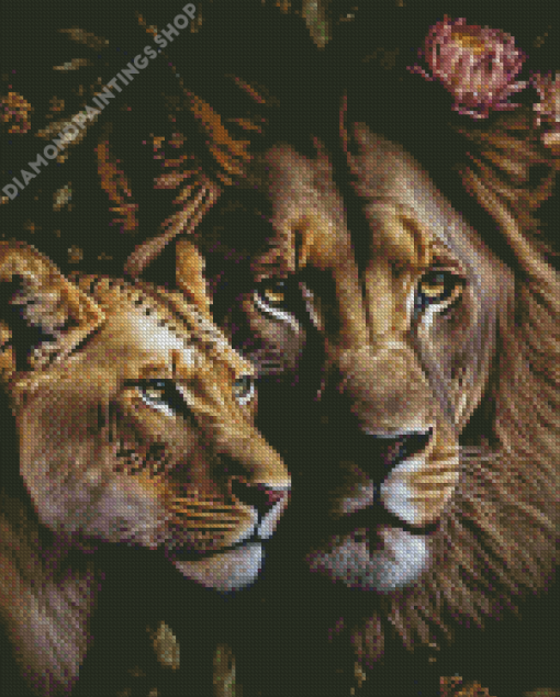 Lion and Lioness Diamond By Numbers