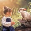 Little girl with rabbit Diamond Dotz