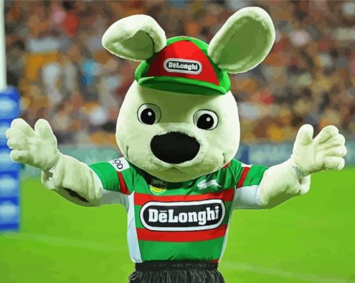 Rabbitohs NRL Rabbit Mascot Diamond By Numbers