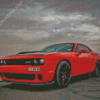 Red hellcat srt Car Diamond With Numbers