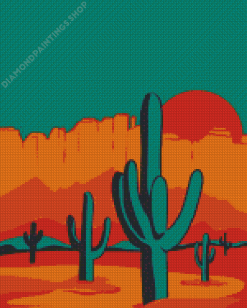 Saguaro National Park Tucson Arizona Diamond By Numbers