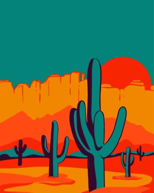 Saguaro National Park Tucson Arizona Diamond By Numbers