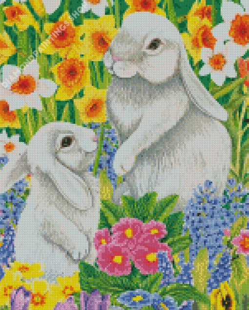 Spring Friends Bunnies Diamond Dotz