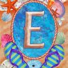 Summer Monogram Letter E Diamond By Numbers