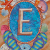 Summer Monogram Letter E Diamond By Numbers