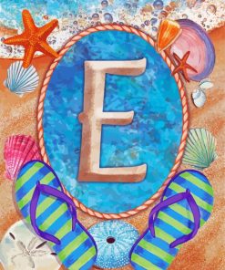 Summer Monogram Letter E Diamond By Numbers