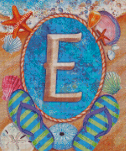 Summer Monogram Letter E Diamond By Numbers