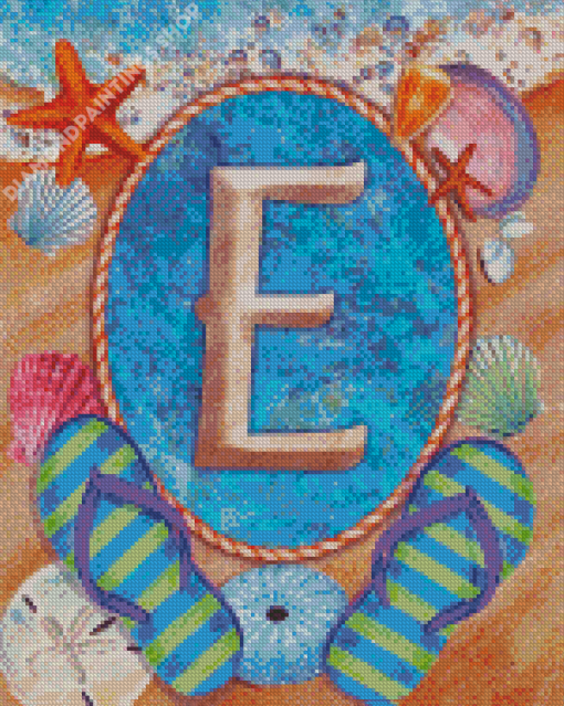 Summer Monogram Letter E Diamond By Numbers