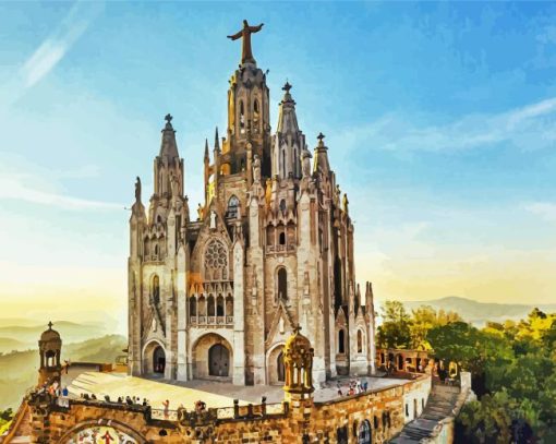 Temple of the Sacred Heart of Jesus spain Diamond By Numbers