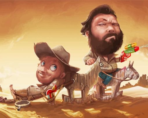 Terence Hill and Bud Spencer Caricature Diamond Paintings