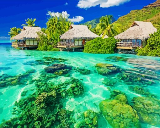 The Polynesian beach Huts Diamond Dotz