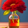 aesthetic red flower in glass bottle Diamond Dotz